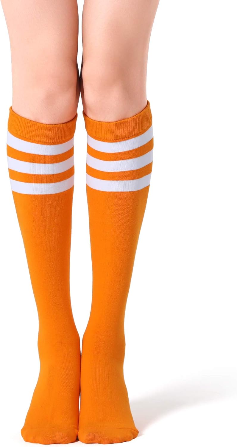 FITRELL Women's Knee High Socks Outdoor Sport Athletic Socks Casual Stripe Tube Socks 1-4 Pack - Image 2
